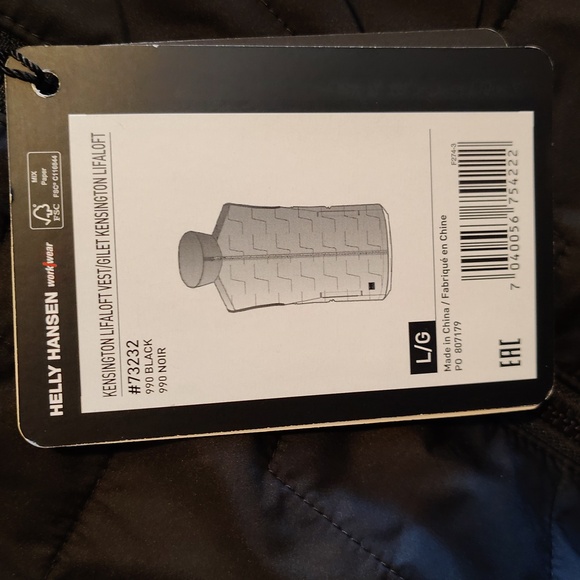 Helly Hansen Black Quilted Vest Liftaloft - Picture 8 of 8